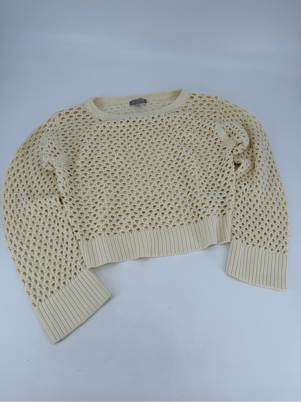 J.Crew 100% Cotton Pointelle Boatneck Sweater XS - Picture 3 of 7